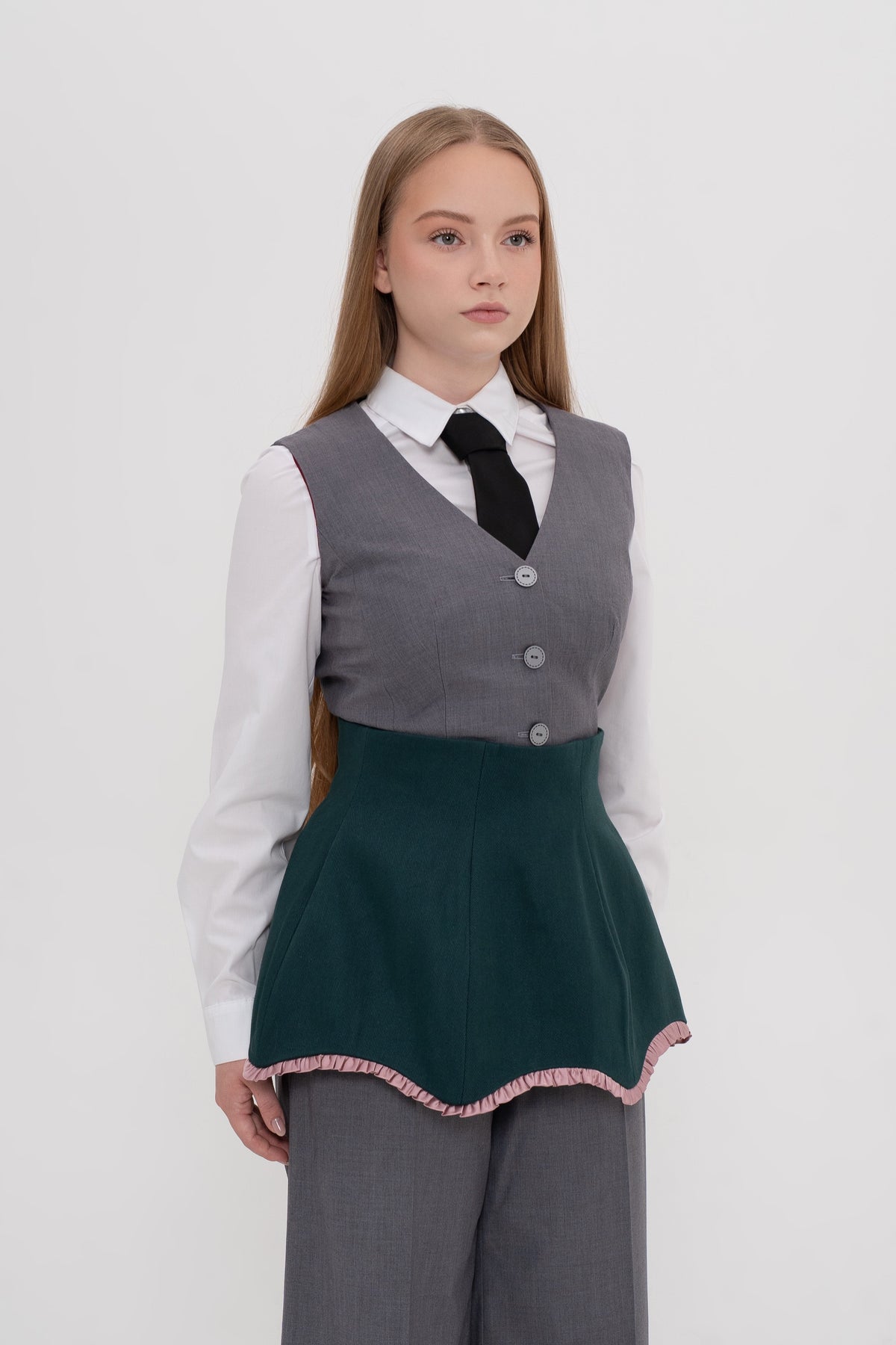 PEPLUM GREEN